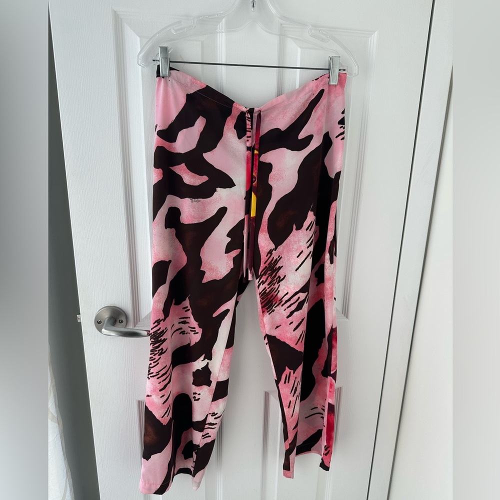 Natori Pajama Casual Bottoms in Pink & Dark Brown Camo Print Sz XS